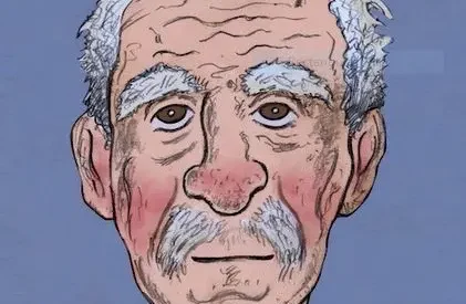 Drawing of old man's face