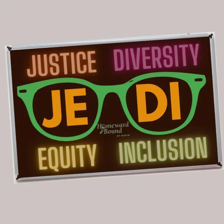 poster with the word Justice, Equity, Diversity and Inclusion in colorful letters on a black background.