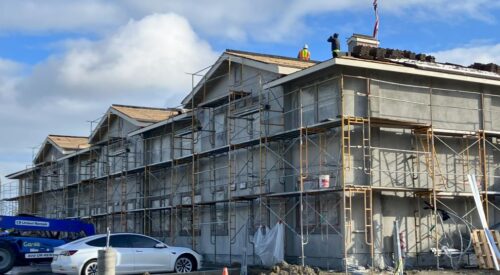 3-story building under construction.