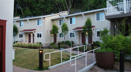 Exterior of two story fireside apartments