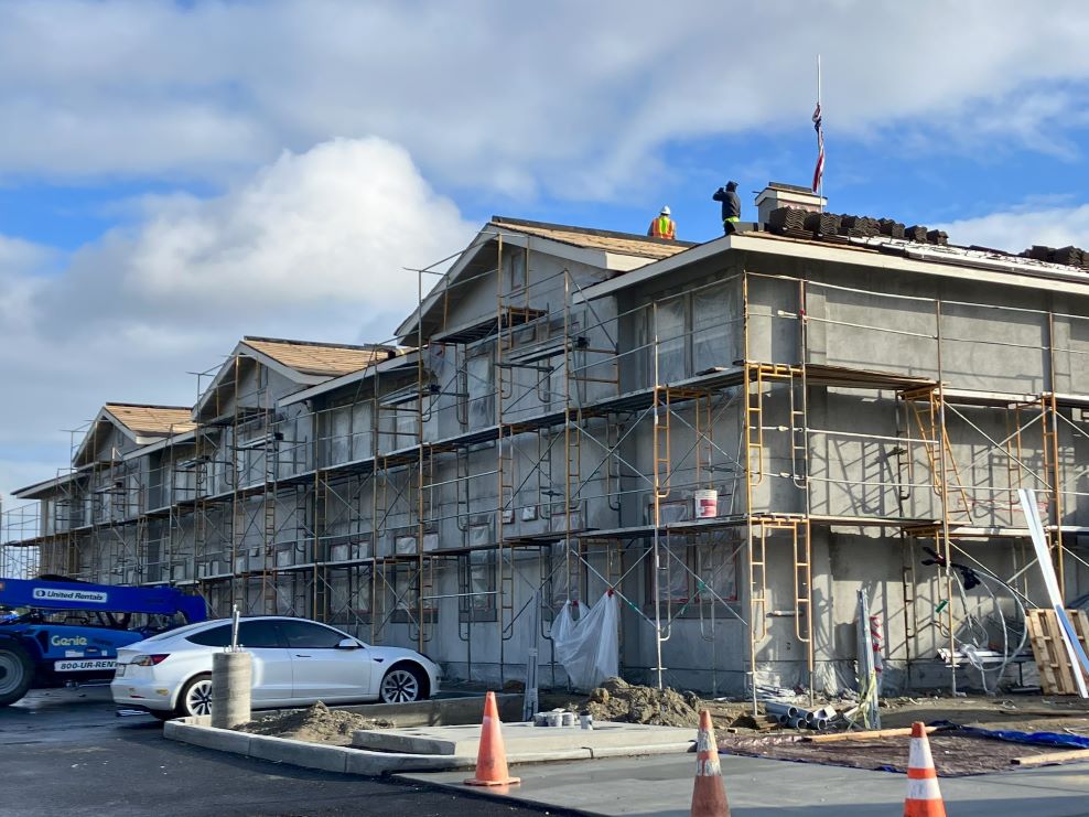 3-story building under construction.